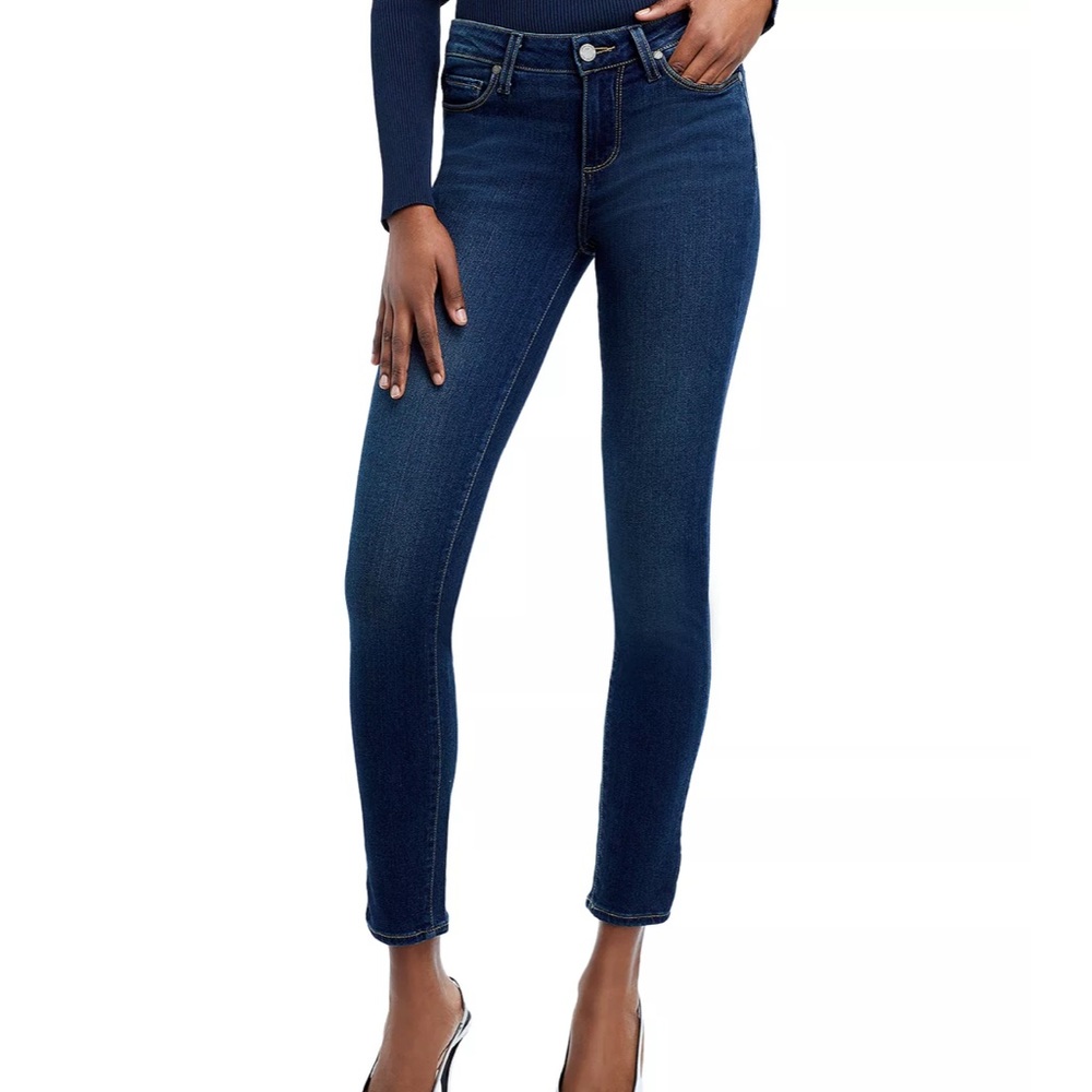 PAIGE Verdugo Ankle Skinny Jeans Darton Distressed high rise short petite